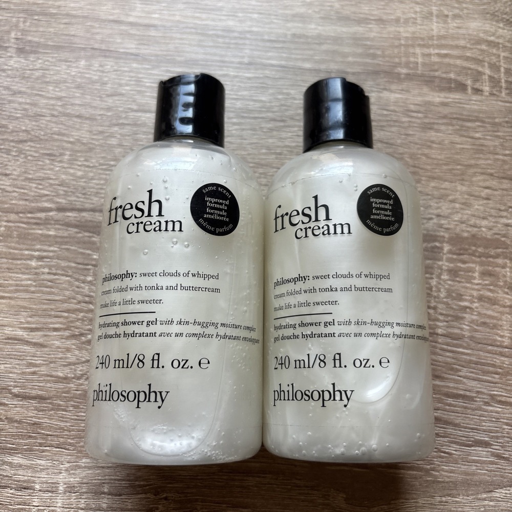 LOT OF 2 Fresh Cream by Philosophy - 8 oz Hydrating Shower Gel